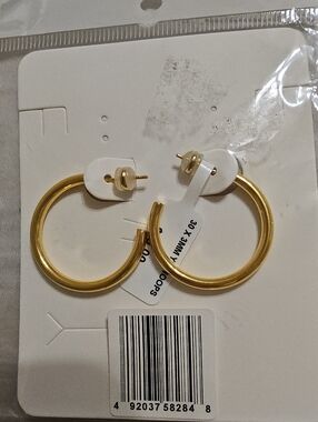 Classic Gold Hoop Earrings - Women Jewelry Approximately 1.25 Inches